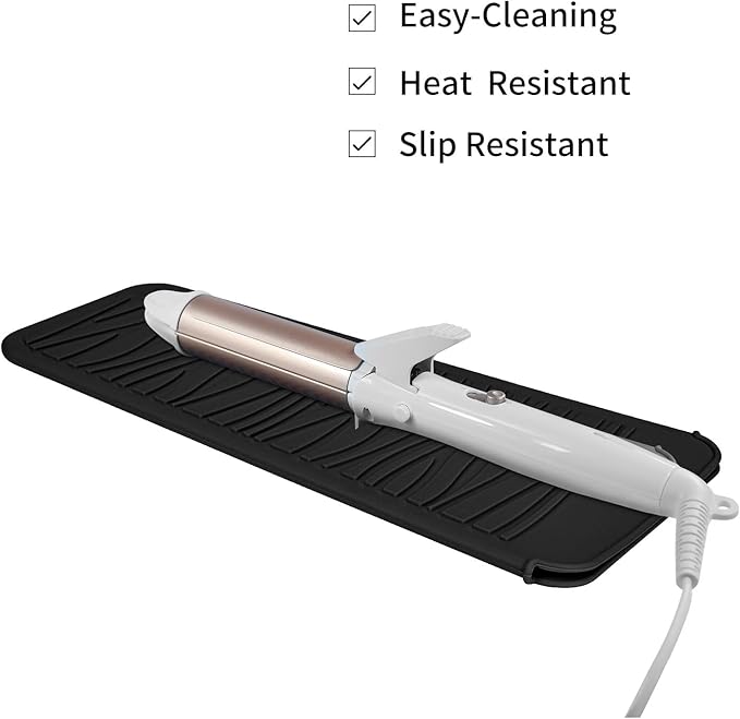 2 Pack Silicone Heat Resistant Travel Mat Pouch for Straighteners, Curling Wands, Flat Irons, and Hot Hair Styling Tools