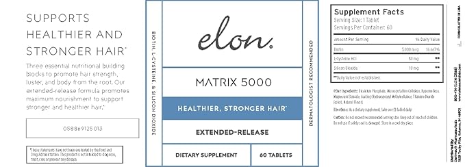 Elon Complete Kit for Thinning Hair – Elon Essential Shampoo and Conditioner Set + Matrix 5000 Hair Growth Supplement – NO Sulfates, Parabens or Phthalates