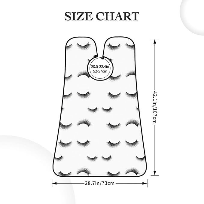 Strong Suction Cup Beard Grooming Bib, Non-Stick Hair Catcher, Waterproof, for Shaving, Black Eyelash White