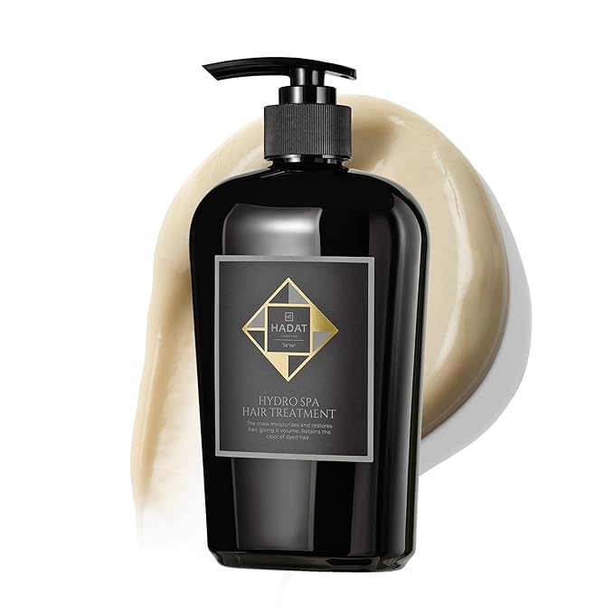 HADAT Hydro Spa Hair Treatment – Professional Hair Mask for Deep Moisturizing Repair and Shine – Macadamia Oil – Salon Quality for Dry Damaged Color-Treated Hair – Israeli Haircare, 16.9 Fl Oz