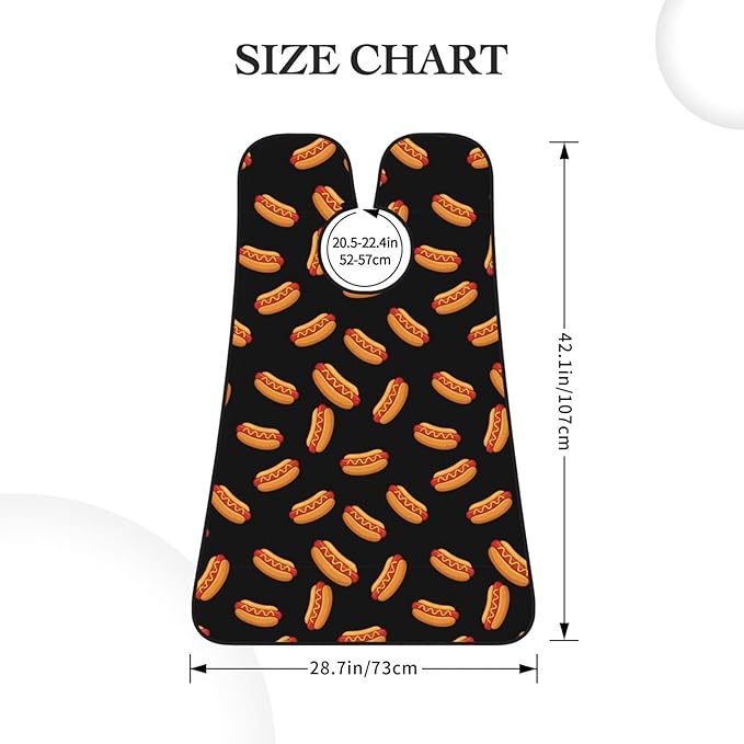 Waterproof Beard Grooming Bib, Fun Food Hotdog Hot Dogs Shave Bib, Non-Stick Hair Catcher for Shaving Trimming, Apron Essential for Men Dad