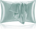 BEDELITE Satin Pillowcase for Hair and Skin, Super Soft and Cooling Similar to Silk Pillow Cases 2 Pack with Envelope Closure, Gift for Women Men(20"x40" King Size, Haze Blue)