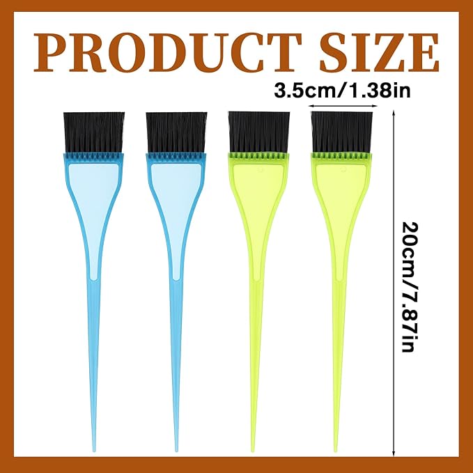 4 Piece Hair Dye Brush Set Hair Color Applicator Brush Reusable Color Tint Applicator Brushes Professional Hairs Stylist Supplies for Salon Home DIY Tools(Green, Blue)