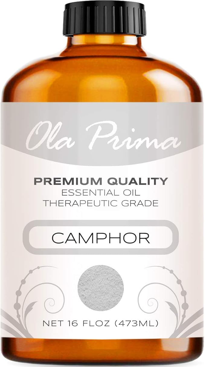 Ola Prima Camphor Essential Oil for Aromatherapy, Diffuser, Freshener (16 oz Bulk)