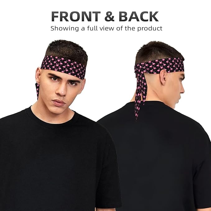 Boys Girls Lovely Animal Pink Flamingo Sports Sweat Bands Boho Style Novelty Head Band Headdress for Sports Workout Shower