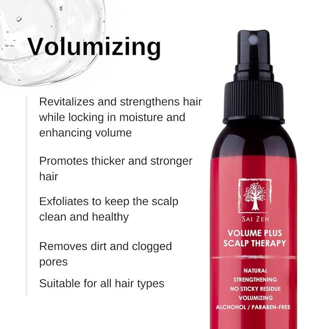 Volume Plus Scalp Therapy Spray | Post-Shower Hair Strengthening Formula | Made in USA |Alcohol and Paraben Free, 4 oz.
