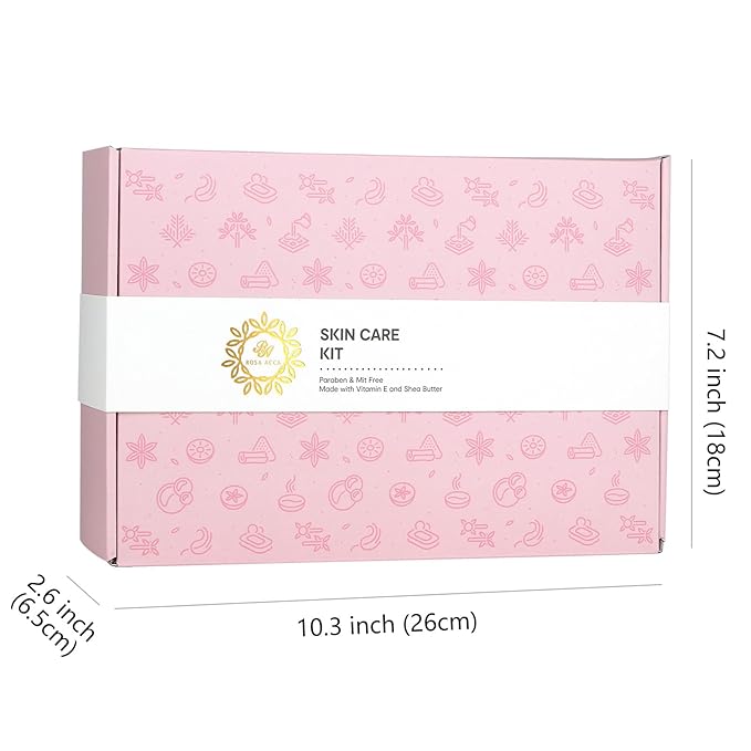 Rose 23 Pcs Facial Skin Care Set, Luxury Bath and Body Gifts for Women, Spa & Self-Care Gifts, Sheet Mask, Eye Mask, Gua Sha, Cream, Face Oil, Birthday, Christmas, Valentines, Mother Day, Girlfriend