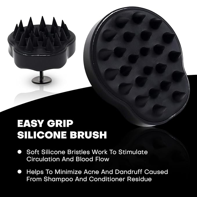 Spornette Scalp Massager Shampoo Brush Black