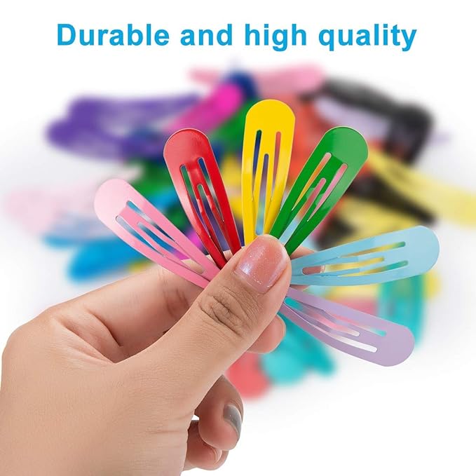 BetyBedy 60 Pcs Hair Barrettes, Non-Slip Hair Clips, 2 Inch Metal Hairpins Accessories for Toddlers, Girls, Kids, Teens, Women (15 Assorted Colors)