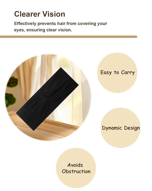 10 Pcs Wide Absorbent Sport Headbands for Women, Non-slip, Stretchy, Soft Cotton Twist Knotted Hair Bands for Daily Workout Yoga Running Sports (White & Black)