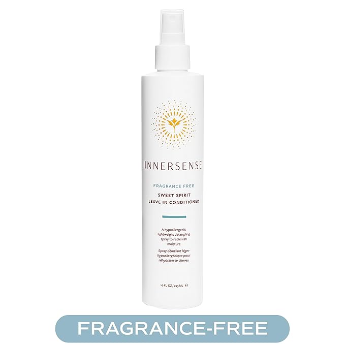 INNERSENSE Organic Beauty - Fragrance-Free Sweet Spirit Leave-In Conditioner | Detangling, Hydrating, Smoothing | Non-Toxic, Cruelty-Free, Clean Haircare (10 fl oz)