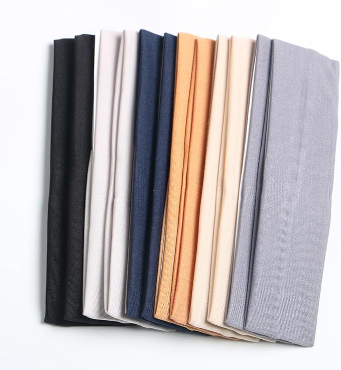 Headbands for Women,12PCS,Soft Stretch Elastic Yoga Sport Headbands