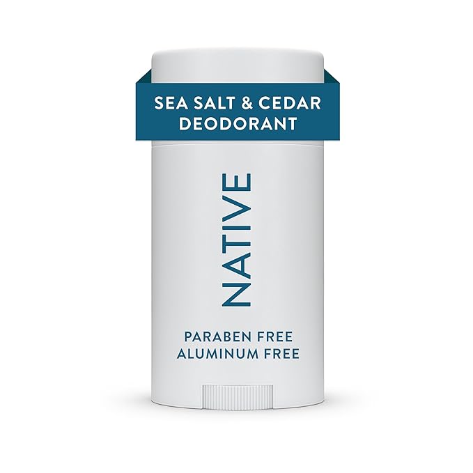 Native Deodorant | Natural Deodorant for Men, Aluminum Free with Baking Soda, Probiotics, Coconut Oil and Shea Butter | Sea Salt & Cedar