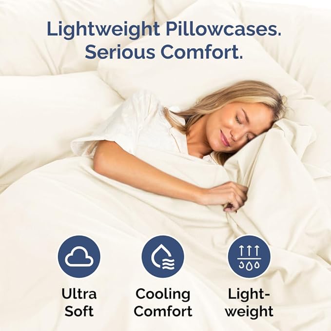 King Pillow Cases Set of 8 - Ultra Soft Hotel Quality Pillowcase Covers - Comfy. Cozy & Wrinkle Free - Shrink, Stain and Fade Resistant - Machine Washable Pillow Protectors - 8 Piece Set - Off White