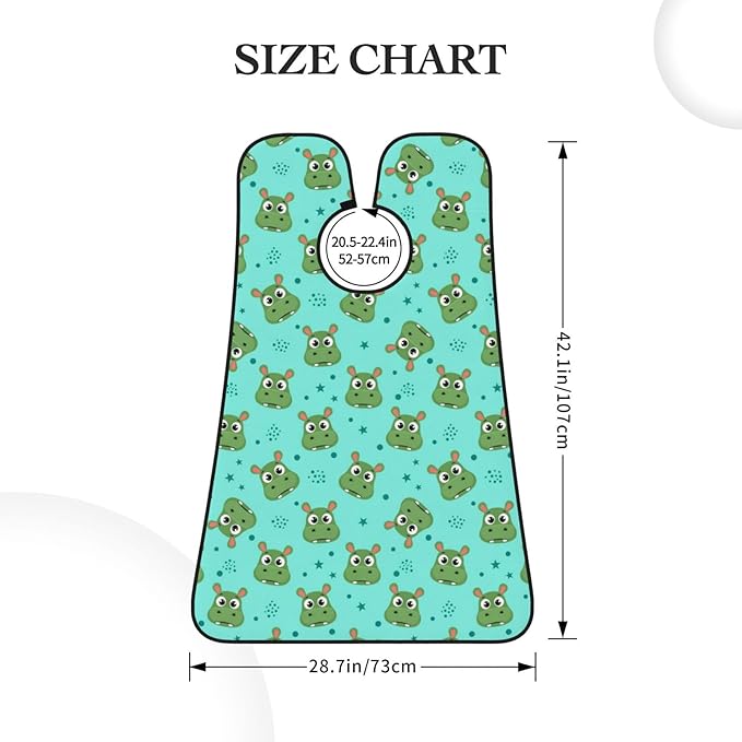 Non-Stick Beard Bib for Shaving, Cute Cartoon Hippo Shave Bib, Waterproof Hair Catcher with Suction Cups, Grooming Apron Men Husband