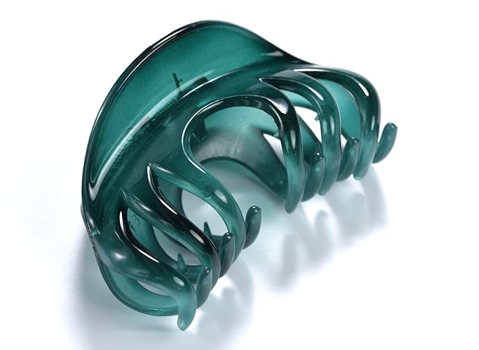 Youxuan 4 Inch Hair Claw for Women, Pretty Clip, Grip for Thick Hair, Niagara Blue