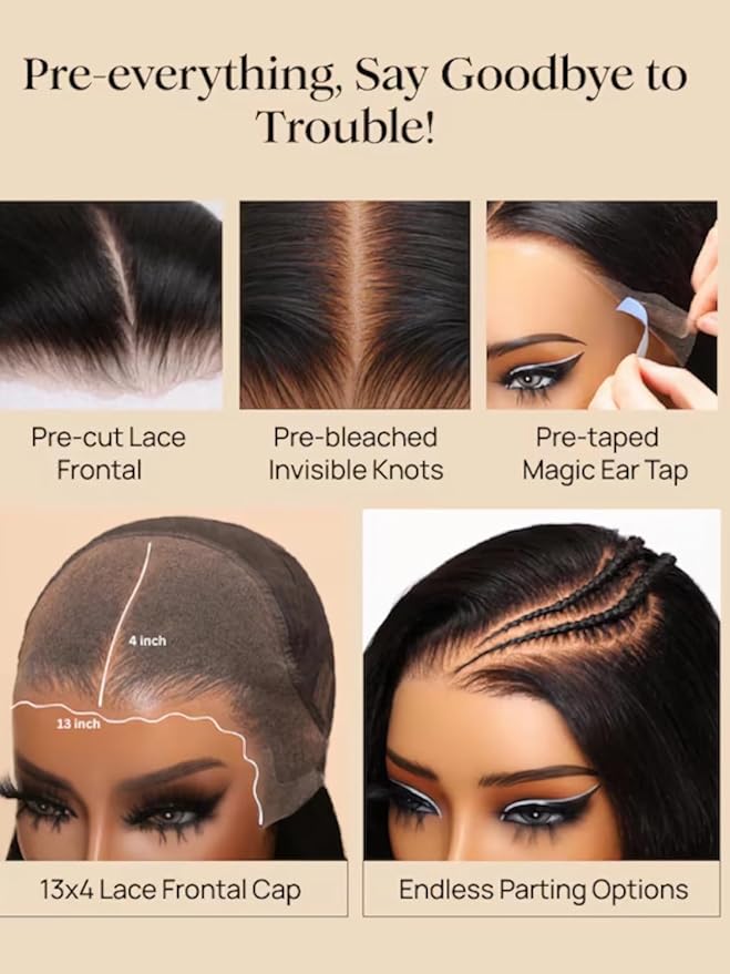 Julia Hair Golden Brown Highlight Water Wave and Jerry Curly Wig Mixed Curls 13X4 Lace Front Pre Everything Wigs Glueless Human Hair Lace Frontal with Invisi Drawstring Ready to Go 22 Inch