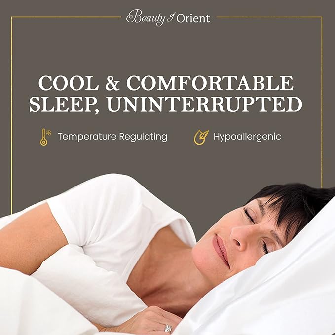 25 Momme Premium Mulberry Silk Pillowcase for Hair and Skin | Handcrafted Hypoallergenic & Anti-Acne Silk Pillow Cases with Zipper | Queen - 20" x 30", Frosty Blue
