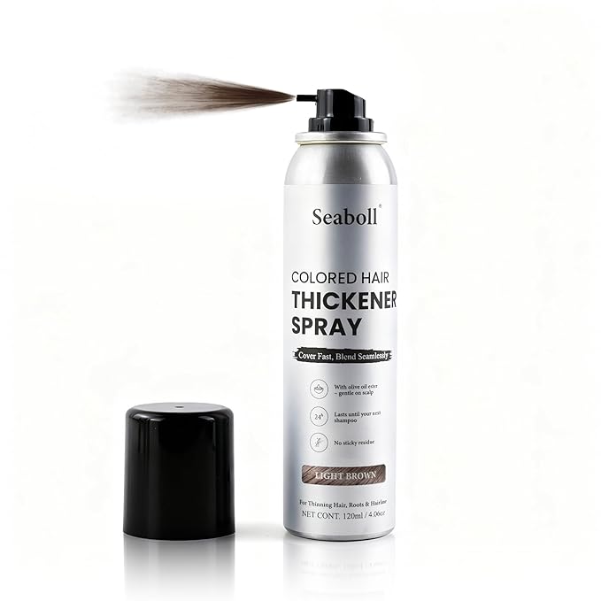 Root Touch Up Hair Color Spray–4oz, Sweat-Resistant & Natural, Instant Gray Hair Cover Up, Temporary Root Concealer Hair Filler Dye Spray for Hairline, Scalp&Thinning– Light Brown–Women & Men