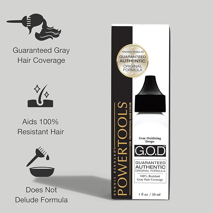 GOD, The Original Gray Oxidizing Drops | Guaranteed Authentic Original Formula l Mix Directly Into Formula For Guaranteed Grey Coverage (1 Fl Oz (Pack of 2))