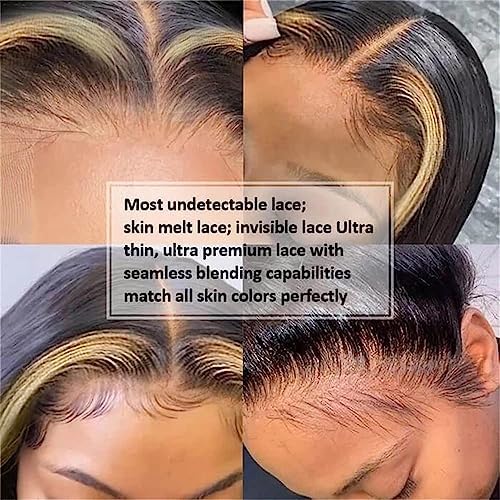 13x6 Lace Front Wigs Human Hair Pre Plucked Body Wave 13x6 1B/30 Ombre Transparent Lace Frontal Wigs With Baby Hairs Glueless Wigs Brown Highlight Balayage Wigs Human Hair Wigs For Women 24 Inch