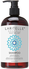Laritelle Silk Velvet Organic Hair Loss Prevention Shampoo – 17.5 oz – Rosemary, Lavender & Rice Protein Botanical Clean Formula – Made in California