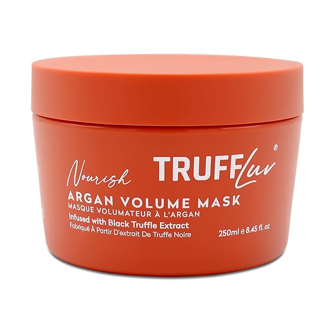 TruffLuv | Nourish Collection Argan Volume Mask, Infused with Black Truffle Extract, Lightweight Thickening & Volumizing Hair Mask, Restores Vitality & Builds Body, Paraben Free, Sulfate Free, 250ML
