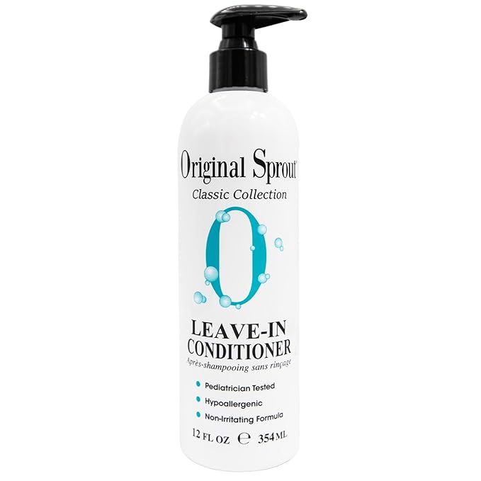 Original Sprout Leave-In Conditioner, Lightweight Moisturizing Conditioner for Dry & Damaged Hair, Detangles, Tames Frizz & Adds Shine, Vegan, Sulfate Free, Safe for Kids & Adults, 12 fl oz