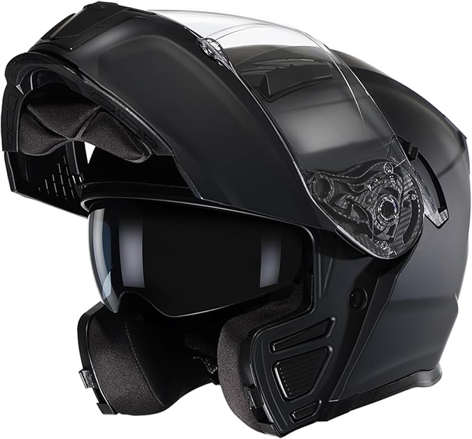 TRIANGLE Modular Motorcycle Helmets for Men Flip Up Full Face Helmet Dual Visor with Internal Sunshield DOT Approved