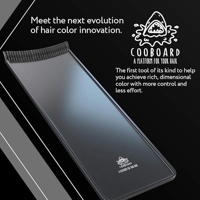 Authentic Cooboard Balayage Board with Teeth | Original Highlighting Paddle from The Maker of Cooboard Hair Highlighting Kit | Easy to Clean, Sturdy, Lightweight (Black)