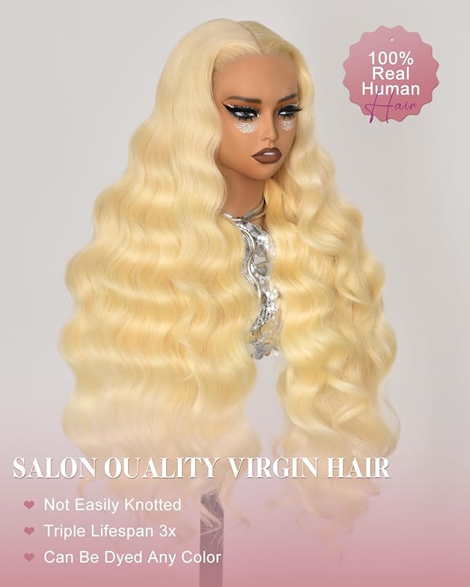 24 InchWear And Go Glueless 613 9x6 HD lace front wig Human Hair Pre Plucked Pre Cut For Beginners Human Hair 180% Density Body Wave Lace Front Wigs No Glue Pre Cut 3 Seconds To Wear Glueless Wig