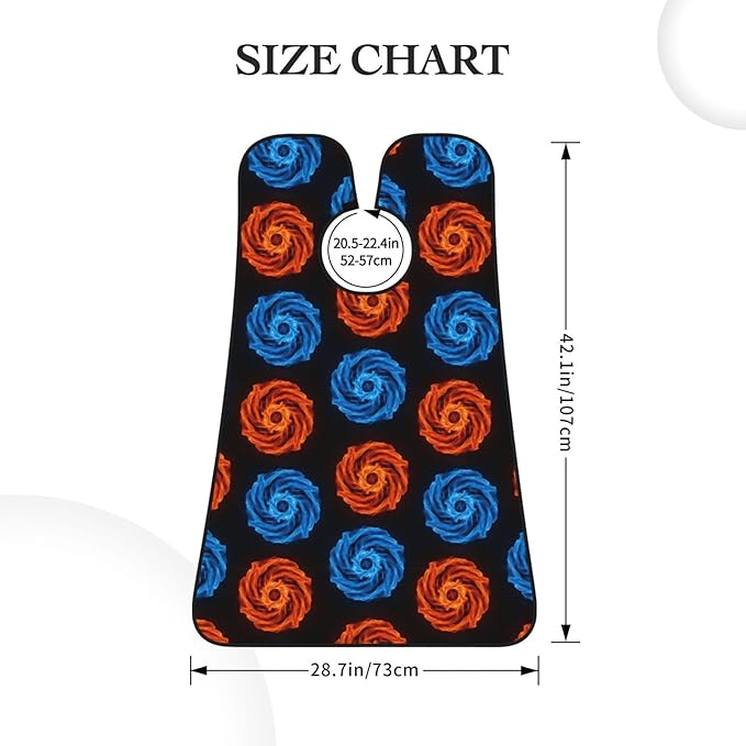 Beard Bib with 3 Suction Cups, Non-Stick Waterproof Hair Catcher Apron, Men's Shaving Essential for Grooming, Ice Water Blue Fire Flame Shave Bib