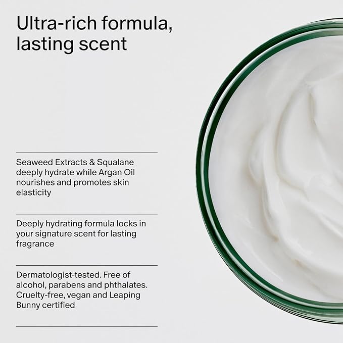 Salt & Stone Body Cream – Bergamot & Hinoki | Hydrating Formula with Seaweed Extracts, Spirulina & Squalane | Deep Hydration, Skin Barrier Repair & Healthy Glow | for all Skin Types (6.7 fl oz)
