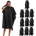 Black Barber Cape - Professional Nylon Waterproof Salon Cape, 59" x 47", 10 Pack