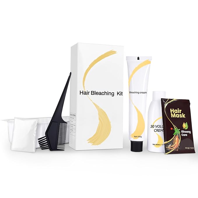 Gentle Cream Hair Bleach Kit, Ammonia-Free Bleach for Hair with Developer, Lifts Up to 8 Levels, No-Drip Hair Lightening Kit for Home Use