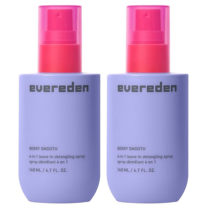 Evereden Kids Detangler Spray: 4-in-1 Leave-In Hair Spray | Detangle, Moisturize & Strengthen| Easily Tackle Even the Toughest Knots | Clean & Vegan All types of Hair Product for Kids | Pack of 2