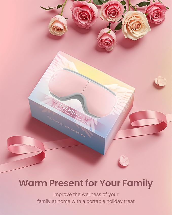 RENPHO Eyeris 1 Eye Massager with Heat, Birthday Christmas Gifts for Women Men Her, Heated Sleep Mask, Eye Care, Headache Massager for Migraines with Bluetooth Music