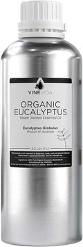 VINEVIDA Organic Eucalyptus Essential Oil 32 oz - Undiluted Candle Scent DIY Scents for Candlemaking Bulk Soap Making,32GALV-OBP-ORG-EUC-32