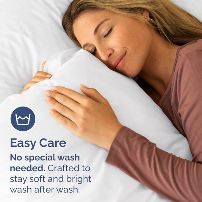 King Pillow Cases Set of 6 - Ultra Soft Hotel Quality Pillowcase Covers - Comfy & Wrinkle Free - Shrink, Stain and Fade Resistant - Easy-Care, Machine Washable Pillow Protectors - 6 Piece Set - White