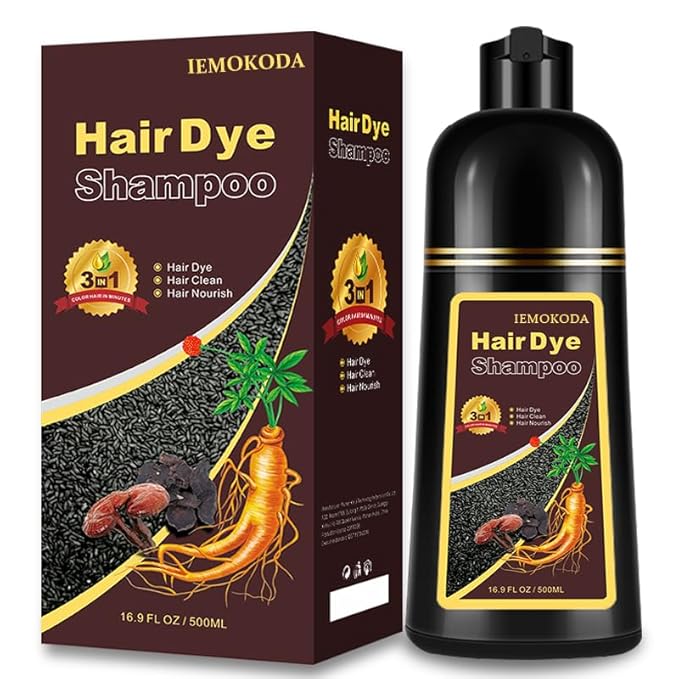 Hair Dye Shampoo for Gray Hair, 3-in-1 Color Shampoo Hair Dye for Women & Men, Natural Brown Hair Coloring Shampoo, Shampoo Tinte Para El Cabello, Plant Bubble Hair Dye, Easy to Use at Home (Coffee)
