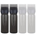 4 Pack Root Comb Applicator Bottle, Hair Oil Applicator, Oil Comb Applicator Bottle for Hair Dye Shampoos Hair Salons (Black+White)