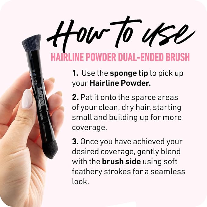 BOLDIFY Dual-Ended Hairline Powder Brush - Precision Makeup Brush Set with Sponge Tip for Seamless Blending - Ideal as a Concealer Brush, Hair Contour Brush, and Root Touch Up