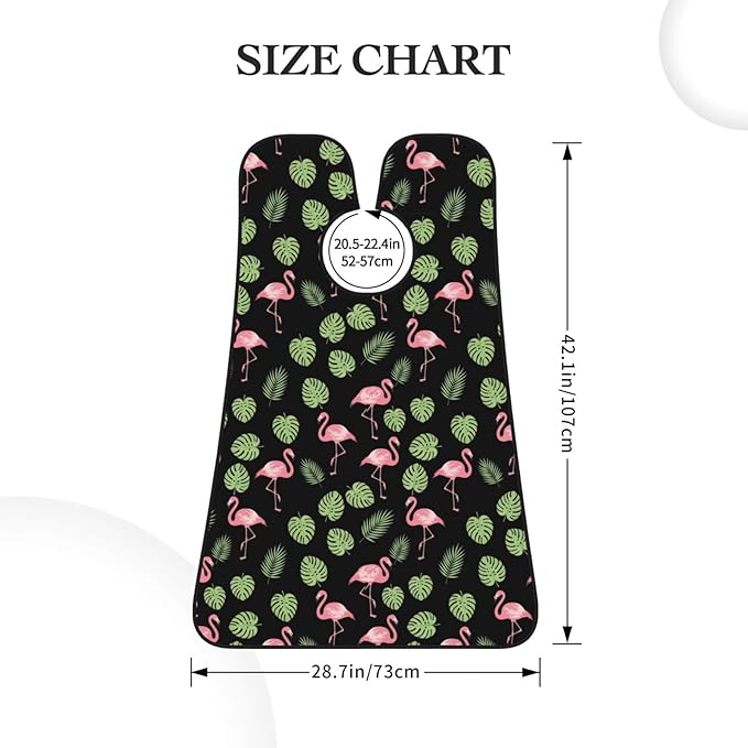 Beard Bib with 3 Suction Cups, Non-Stick Waterproof Hair Catcher Apron, Men's Shaving Essential for Grooming, Tropical Palm Tree Leaves Banana Green Leaf Cute Retro Flamingo Shave Bib