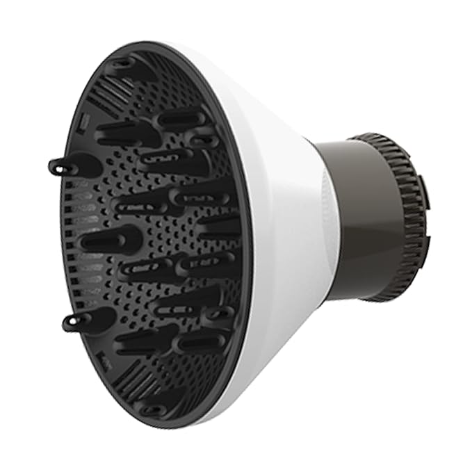 Universal Hair Diffuser Adaptable Hair Dryer Attachment for Blow Dryer Nozzles from 1.7 to 2.2 inch Diameter (White)