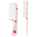 Baby Comb Set, Small Cute Fine Tooth Toddler Comb & Rat Tail Baby Comb for Styling, Pink Baby Hair Comb Plastic Parting Combs, Anti-Static Mini Hairdressing Comb for Baby Girl Wet Dry Hair (2Pcs)