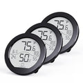 SECRUI Indoor Digital Hygrometer 3 Pack Room Thermometer and Humidity Gauge LCD with Max and Min Records (Black)