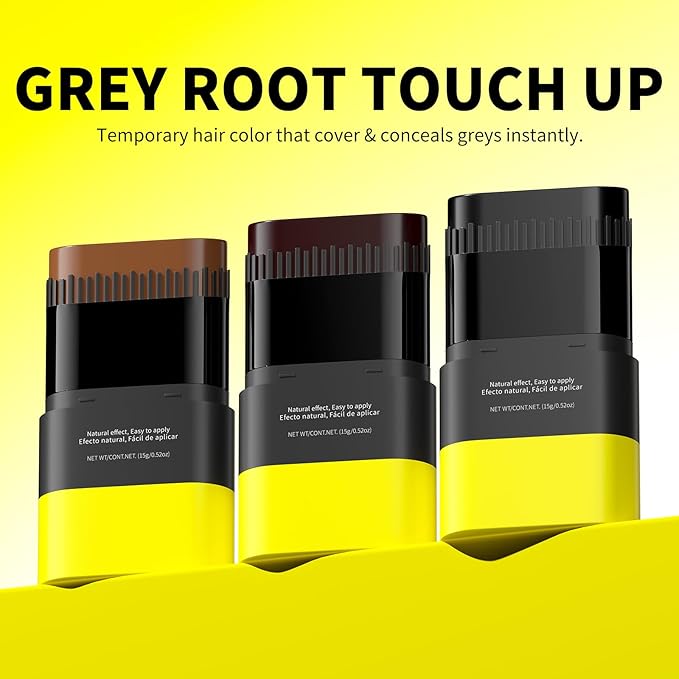 Gowwim Root Touch up Powder, Instantly Gray Hair Cover up Hairline Powder for Women & Men Waterproof and Sweatproof Root Cover Up Long-Lasting for Thinning & Loss Hair (Black4, 15g)