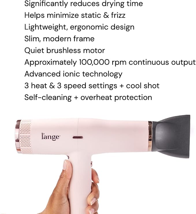 L'ANGE HAIR Le Styliste Luxury Hair Dryer | Quiet Brushless Blow Dryer with Diffuser | 1875 Watts for 4X Faster Drying | Hairdryer with 3 Heat & Speed Settings | Best Hair Dryers for Blowouts