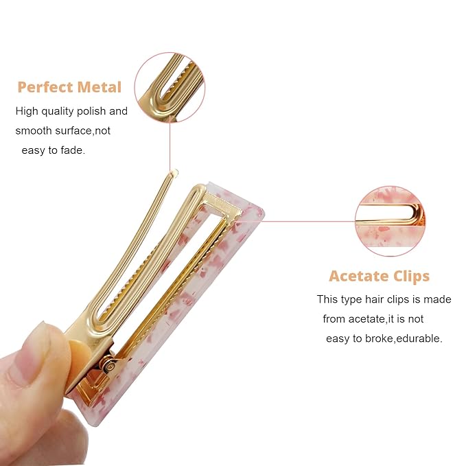 12 Pieces Acrylic Resin Marble Hair Clips Set, Decorative Pearls Hair Barrettes Sweet Decorative Bobby Pins Hairpin Headwear Hair Accessories Headwear for Women and Girls…