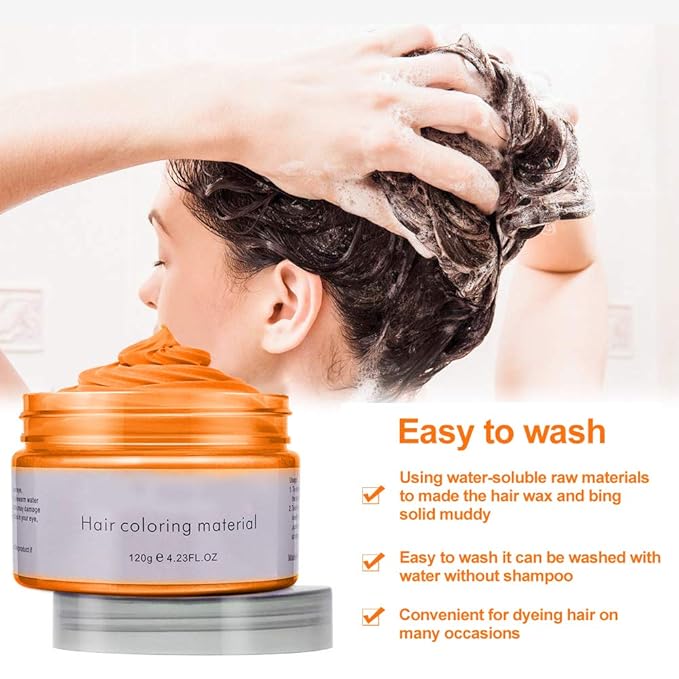 Orange Hair Spray Color Temporary, Hair Color Spray Wax, Ash for Cosplay, Party, Masquerade, Halloween (1 Pack)